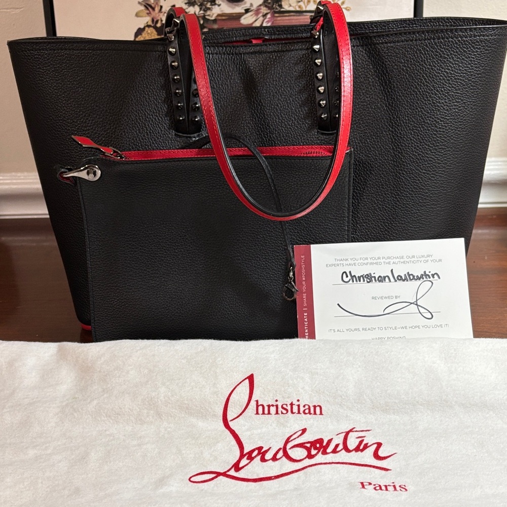 Christian Louboutin Black Leather Tote (Cabata) with Calf leather and Spikes ✨ - Picture 16 of 16
